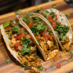 20-Minute Baked Chicken Tacos with Avocado Lime Crema