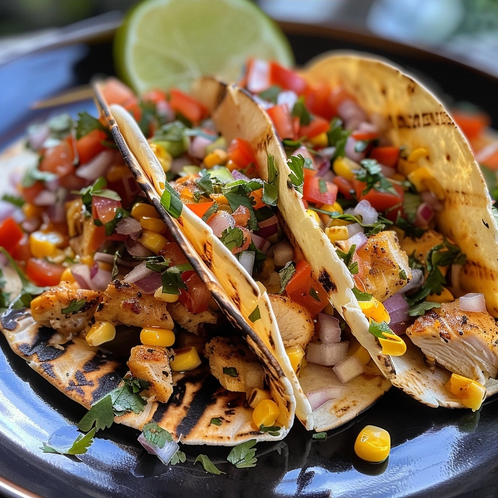 Mexican Street Corn Chicken Tacos Recipe