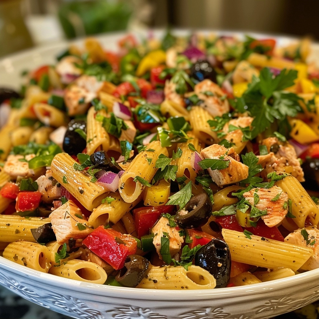 Mediterranean Chicken Pasta Salad Recipe