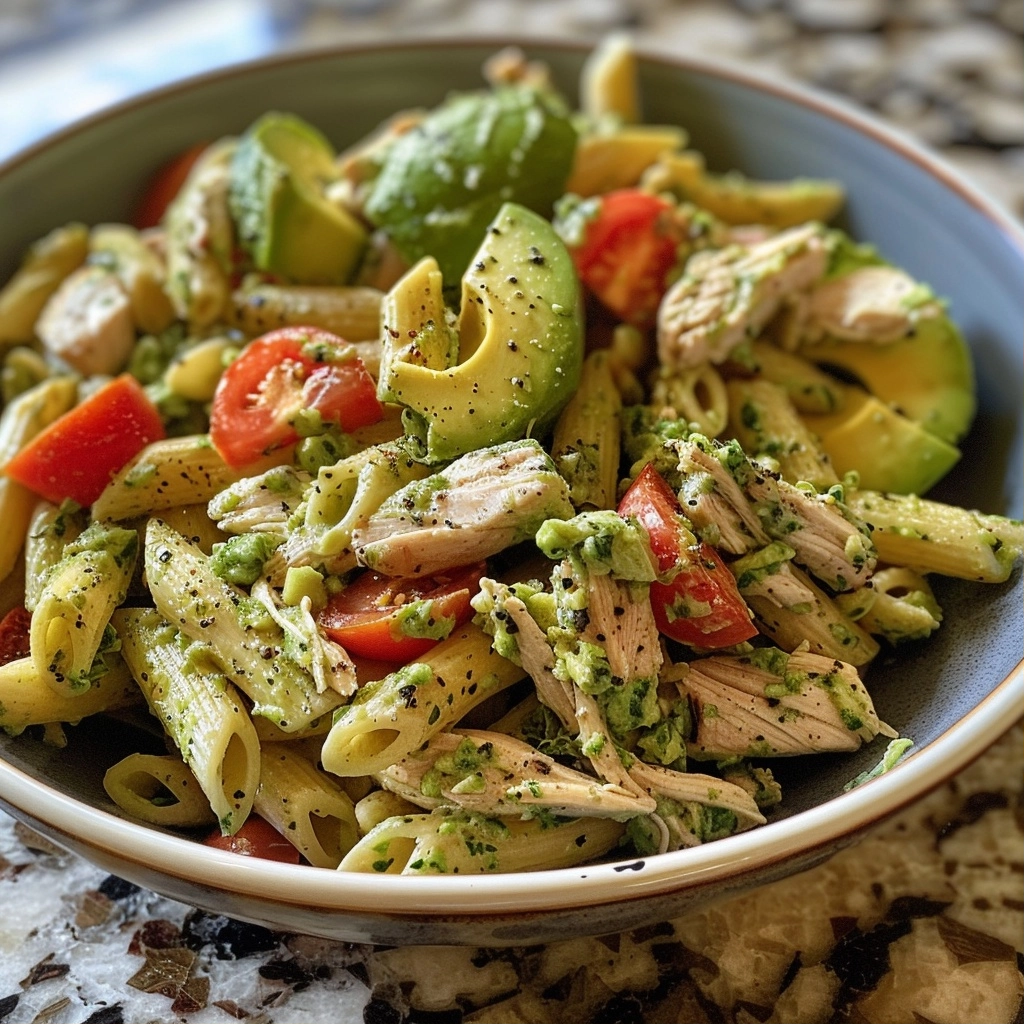 Avocado Chicken Pasta Salad Recipe for Healthy Lunches