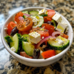 Classic Greek Salad with Homemade Dressing