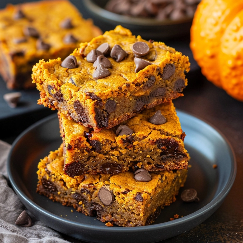 Pumpkin Chocolate Chip Cookie Bars Recipe