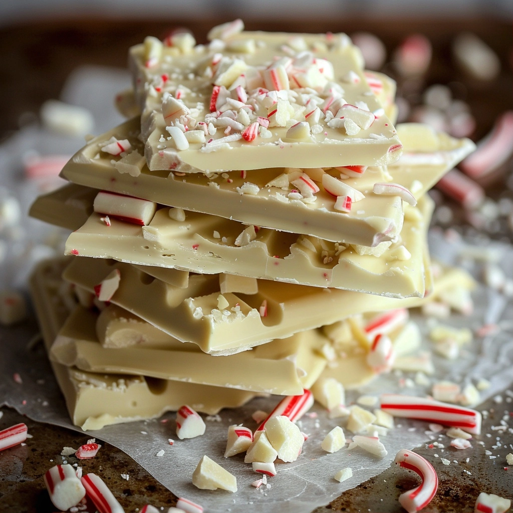 Easy Peppermint Bark with White Chocolate